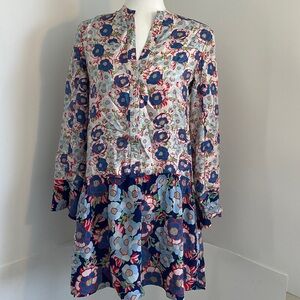 Sandro Floral Mini Dress - Blue and White